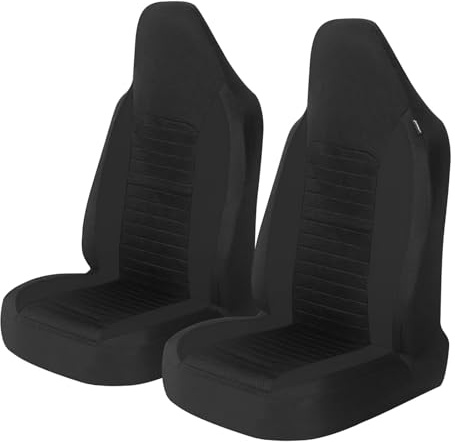 AUTOYOUTH Housses de siège de voiture universelles avant pour sièges de voiture à dossier haut compatibles avec airbag, Noir