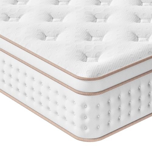 Vesgantti Mattress with Memory Foam Top 3FT Single Mattress 90x190cm | 10.2 Hybrid Mattress, Individual Pocket Springs, Breathable Foam, Edge Support, Motion Isolation, Medium Firm