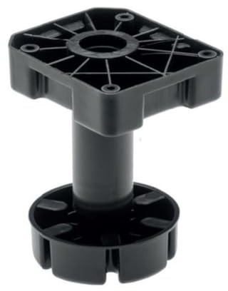 REJS Adjustable furniture heavy duty legs, black, plastic, sturdy, ideal for sofa, bed, cabinet, table - set of 4 (125-195mm)