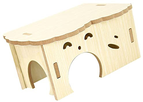 WOONEKY Hamsterhaus Aus Holz Mäusehabitat Meerschweinchen-ruhehaus Rattenkäfig- Hamsterhütte Meerschweinchenhütten Mäuseholzhütten Holzhamsterverstecke Rattenholzhäuser