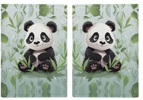 Étui de passeport imprimé panda pour passeport de voyage, housse de protection pour cartes de passeport – Étui portefeuille en cuir avec blocage RFID pour homme et femme, panda, 20,3 x 13,8 cm,
