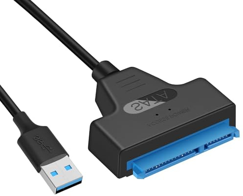 Cavo dati da SATA to USB Adattatore da USB 3.0 a disco rigido sata,Compatibile con dischi rigidi esterni e interni Adattatori SSD/HDD da 2,5 pollici Supporto per sistemi operativi Windows, Mac e Linux