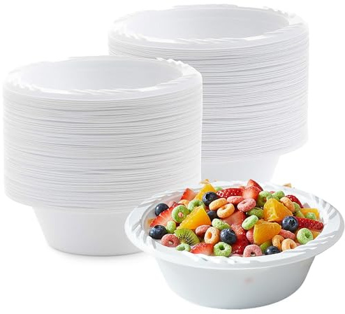 Bluesky Dinner White Lightweight Plastic Soup Bowls-12 oz | Pack of 100 Bowls, 12 oz