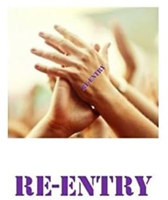 Re-Entry hand stamp - suitable for Festivals, Parties, Pubs, Special Events - Exhibitions self inking Violet stamp 28 x 6mm