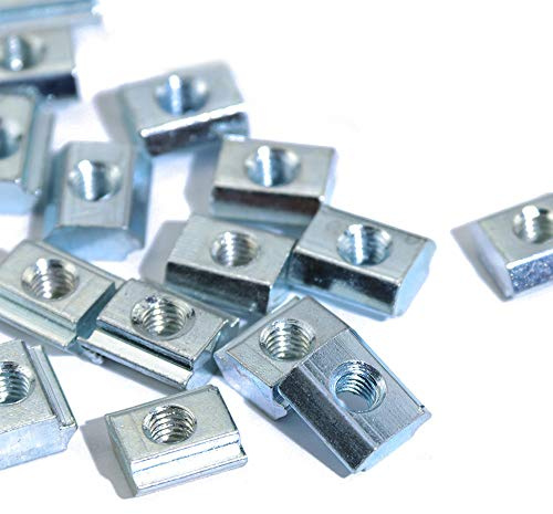 KOOTANS 100pcs 2020 Series Sliding T Nuts Metric M4 Thread Slide in Hammer Head T-Nut for Standard 6mm T-Slot Aluminum Extrusion Profile