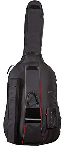 GEWA funda para contrabajo Prestige 3/4 - 25mm acolchada, funda para arco, bolsillo para partituras, correas de mochila