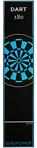 Kingpower Dartmatte Dart Teppich Turnier Matte Abwurflinie Bodenschutz Zubehör Dartpfeile Dartscheibe Dartboard 2 Größen 237cm und 290cm Verschiedene Designs, Design:Design 06 (Blau 290x60cm)