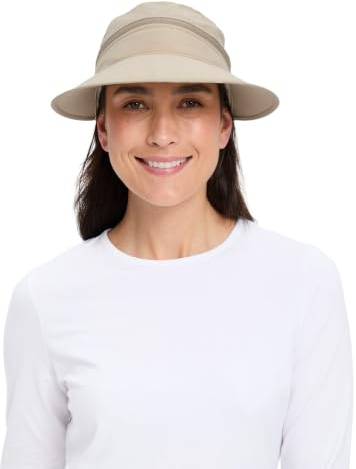 Solbari Women's Wanderlust Visor UPF 50+ | Lightweight, breathable visor with moisture-wicking sweatband and convertible design for golf, hiking and everyday wear