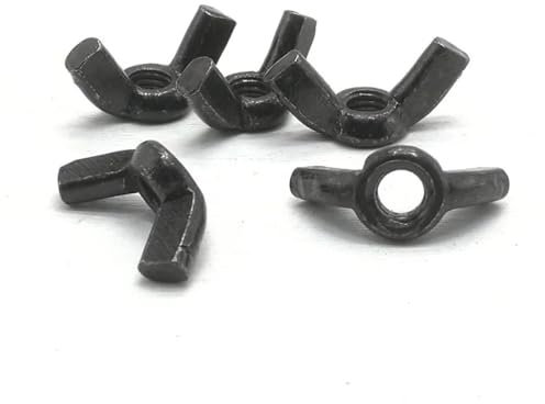 SellGood Tuerca de Mano 10 Uds M3 M4 M5 M6 M8 M10 M12 Tuerca de Mariposa de Acero al Carbono Negro Tuerca de Mariposa Apretada a Mano (Color : Black, Size : M4)