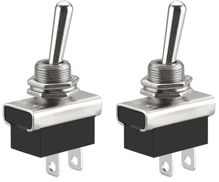 Heschen Metal Interrupteur À Bascule Flip, KN3D-101,12V 25A, On/Off, 2 Position 2 Broches, Pour Voiture Dash Light (2)