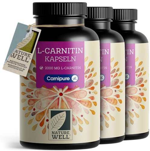L-Carnitin Kapseln 450x - hochdosiert mit 2250 mg Carnipure®, dem Premium L-Carnitin-Tartrat von Lonza - laborgeprüft mit Zertifikat - 100% vegan - Vorrat für 150 Tage