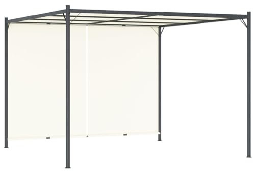 Gecheer Pergola con Tetto Regolabile Bianco Crema 3x3 m in Acciaio,Gazebo da Esterno,Parasole,Gazebo Pergola con Telo,Padiglione da Giardino,Tenda per Feste,Gazebo per Barbecue,A49323