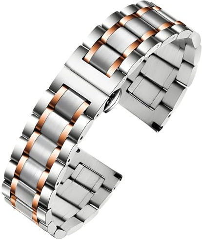 TStrap Cinturino in metallo per orologio – Cinturini per orologio a sgancio rapido per uomo e donna - Cinturino per smartwatch in acciaio inox, cinturino a braccialetto di ricambio lucidato - 12mm
