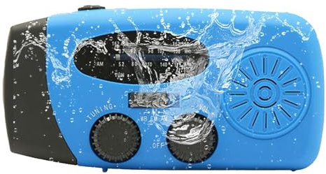 Générique Radio solaire, radio météo à manivelle | Radio rechargeable - Radio solaire AM/FM, 2000mAh, Radio météo, lumière LED, pour survie en intérieur, Camping