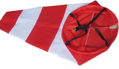 Manica A Vento, Banderuola Nano Impermeabile Rossa Bianca Lunghezza 100cm, Borsa for La Direzione Del Vento Banderuola for La Misurazione Del Vento, Bandiera Di Avvertimento In Tessuto Oxford Rip-stop