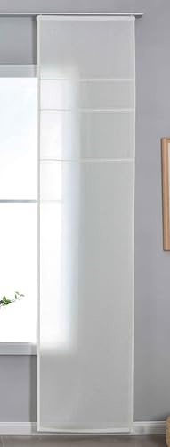 Astek Leipzig Rideau Coulissant Semi-Transparent avec Chariot de Panneaux H x l 245 x 60 cm - Naturel - Motif chaîne - Translucide - Structure élégante - 202450P