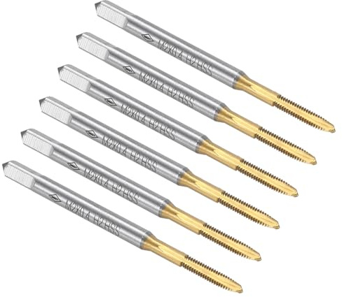 QUARKZMAN 6 stycken maskiner gängtappar spets M2 x 0,4 meter spetsgängskärare HSS6542 universell och högkvalitativ gängborr titanbelagd yta