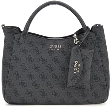 GUESS Brenton Girlfriend Satchel Coal Logo