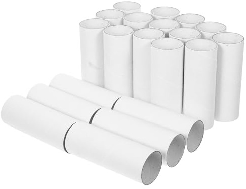 Didiseaon 20 tubi di cartone bianco per progetti artistici fai da te, rotoli di carta verniciabile per artigianato in classe e attività creative, materiale non tossico