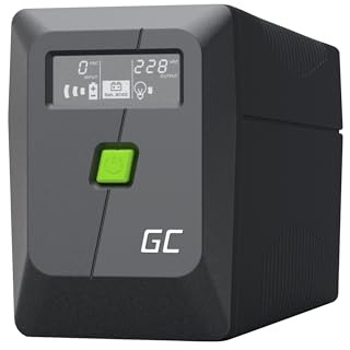 Green Cell UPS PowerProof 850VA 480W Sinusoïde Modifiée Batterie 12 V 9 Ah