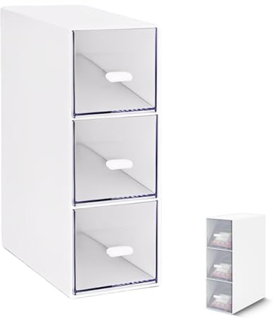 ZORVYN Porta The e Tisane con 3 Cassetti per Bustine The Organizer Cucina o Scatola per Tè Bianca Porta Cialde Caffè