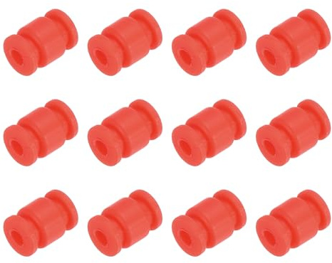 sourcing map Lot de 12 boules en caoutchouc anti-vibrations pour appareil photo RC Quadcopter FPV M3 x 13 mm Rouge