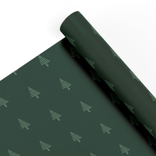 Premium julpapper - hållbar rulle, idealiska presenter och tillfällen - UTTSCHEID (gran - skogsgrön, 61 cm x 5 m)