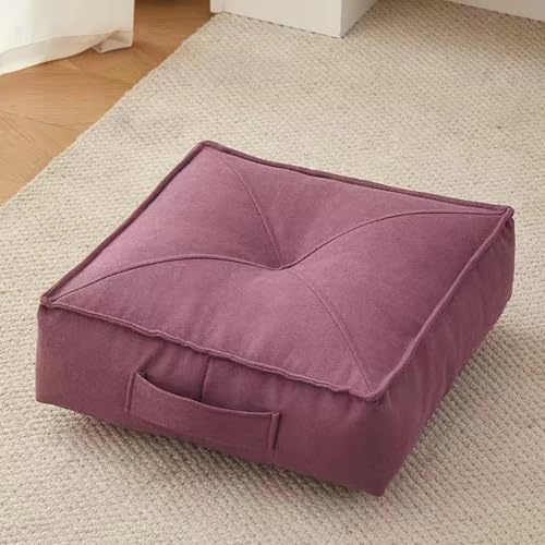 Extra tjock 15 cm Bo Cush100 % bomull rund och fyrkantig sittdyna för armcr & CarIdeal kudde för äldre postOtiv-hjulanvändning (fyrkantig lila 60 x 60 cm)