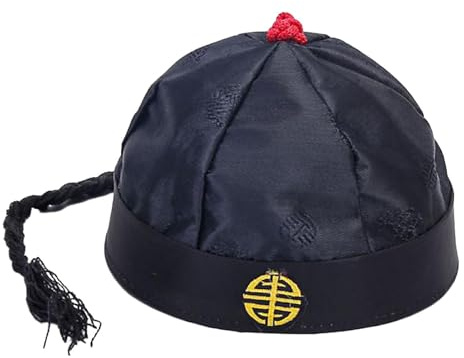 QLECXZI Sombrero tradicional de príncipe heredero, gorra de propietario, disfraz clásico, elegante, pieza tradicional para disfrazarse, sombrero oriental