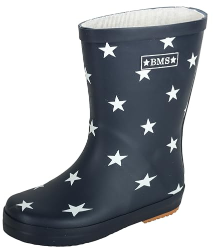 BMS Gummistiefel für Kinder aus Naturkautschuk - blau mit Sternen - 22