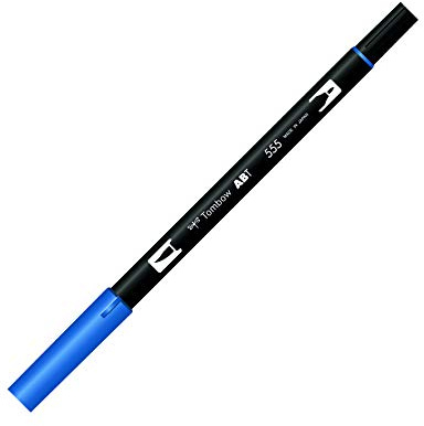 Tombow ABT-555 fiberpenna dubbel pensel penna med två spetsar, ultramarine
