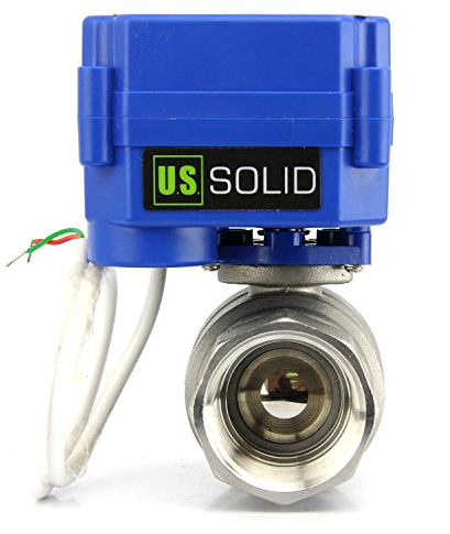 U.S. Solid 1 Motorkugelhahn DN25 2 Wege Edelstahl Elektrische Zonenventil, 9-24V AC/DC, 2 Drähte, Automatische Rückkehr NC, Standardport