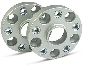 SCC Spurverbreiterung 13141BES - Buchse silber eloxiert - LK: 100/5 NLB: 57,1 GEW: M14x1,5 - 25mm - 2 Stück