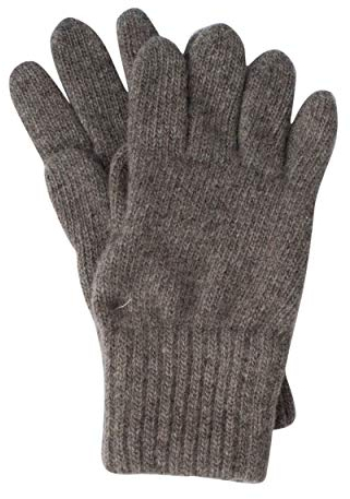 FosterNatur, Kinder Finger Handschuhe/Strickhandschuhe/Wollhandschuhe, 100% Wolle (Merino) (3, Elk)