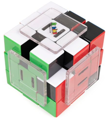 Rubik’s Slide, New Advanced 3x3 Cube Classic Color-Matching Problem-Solving Brain Teaser Puzzle Retro Game Fidget Toy, for Adults & Kids Ages 8 and up