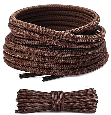 FIHODONE 2 Paar Schnürsenkel Arbeitsschuhe,Ø4mm Schnürsenkel Rund,120cm Sehr Reißfeste Premium Ersatz lederschnürsenkel, Shoelaces für Wanderschuhe, Stiefel, Outdoorschuhe und Sportschuhe (Braun)