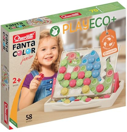 Quercetti Giochi Educativi 2 Anni Mosaico Bambini Chiodini Gioco Sviluppa Motricità Fine Coordinazione Oculo-Manuale e Sviluppo Sensoriale Regali Natale Bambini Giochi Montessori Made in Italy