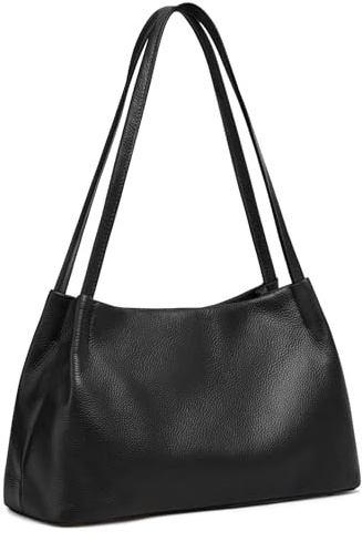 Kattee Leder-Geldbörsen und Handtaschen für Damen Weiche Hobo-Schultertaschen aus Echtem Leder Mit Magnetischem Druckknopfverschluss Oben