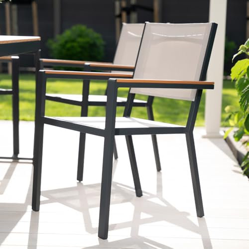 Home Deluxe Gartenstuhl stapelbar SEDIA - 5 Stück | Stapelstuhl Balkonstuhl Terrassenstuhl