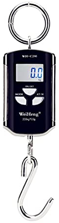 USKI Balance Suspendue Mini électronique 50Kg 10g Balance Suspendue LCD Balance numérique Poids de pêche Balance de Poche balances à Bagages 200kg/300kg/50KG(Oranje)