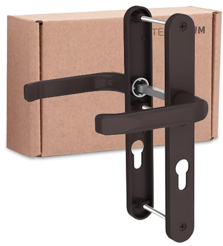 Ante bellum Türgriff Haustür für Außen türen - Drückergarnitur Nebeneingangstür mit Türbeschlag 92mm für stilvolle Türdrücker haustür (RAL 8019)