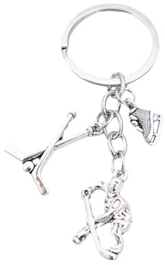 INSTITIZER Funny Ice Hockey Keychain Hockey Player Sporter & Shoe Charm Keychain Hockey Gift Inspirational Hockey Team Gift for Hockey Players, Hockey Moms & Coaches