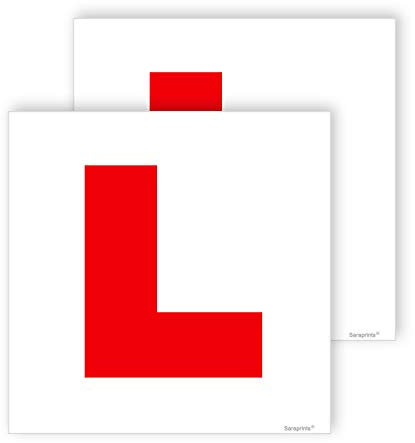 Learner Plate L Plate 4 Pack for driver learner, 2 PCS of Self Adhesive L Sticker & 2 PCS of Electrostatic L Plates for Car Window, No Fading No Blow off Easy to Move without Scratching