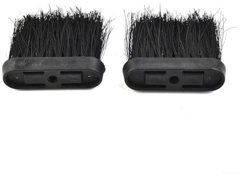 Lot de 2 têtes de brosse de rechange oblongues pour cheminée avec manche en plastique et poils de noix de coco (S)