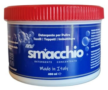 Smacchio Detergente Smacchiatore Concentrato per Pulire Tessili, Tappeti, Pelli, Cuoio e Imbottiture, 400 ml, Made in Italy