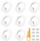 KingYH 8 Pack GU10 Round Recessed Spotlights Downlight Bezel Trim Ring Fitting Light Mounting Frame with Lamp Holder for MR16 Ceiling Lights Spotlight (White)