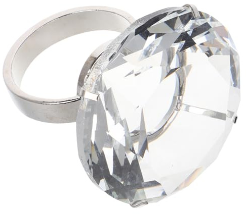 TOYANDONA Anillo de diamante grande 7,50 x 6,00 x 6,00 cm accesorio de boda anillo de cristal brillante decoración de anillos de compromiso para aniversarios y celebraciones