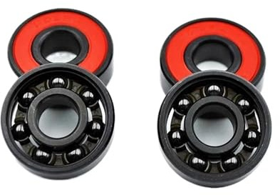 OZXJW 4 Pezzi 608 2RS Cuscinetto a Sfere in Ceramica Nera Ibrida 8 * 22 * 7mm ABEC-11 Cuscinetti in Miniatura for Ruote da Skate ad Alta velocità