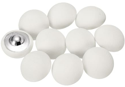 QUARKZMAN 10 stycken knappar med tygöverdrag 20 mm knappar för sömnad, metallskaft, öljetter, tygknappar, halvcirkel, syknappar, vintage, ögleknappar, för kostymer, kappa, jackor, blazer, skjorta