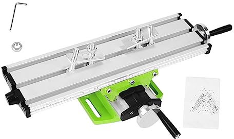 SHINEOFI Tavolo Croce Mini Per Trapano Banco Con Scala Incisa Supporto Multifunzione Scorrevole Per Fresatrice Banco Da Lavoro Compatto e Stabile Per Modellismo e Falegnameria